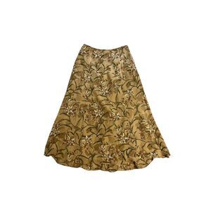 Vintage Hamptons SILK Floral Tan skirt 10